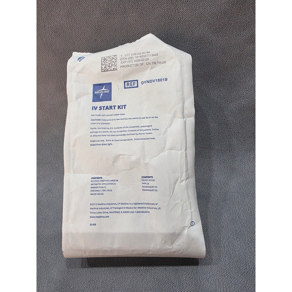 Medline IV Start Kit DYNDV1801B Sterile Medical Supply Antiseptic Dressing Tape